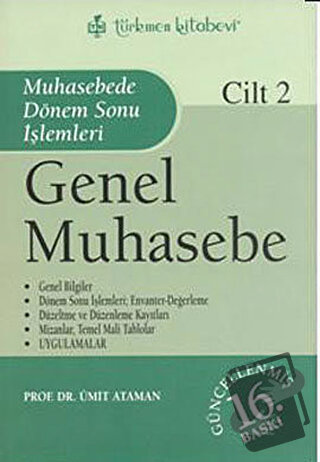 Genel Muhasebe Cilt: 2 - Ümit Ataman - Türkmen Kitabevi - Fiyatı - Yor