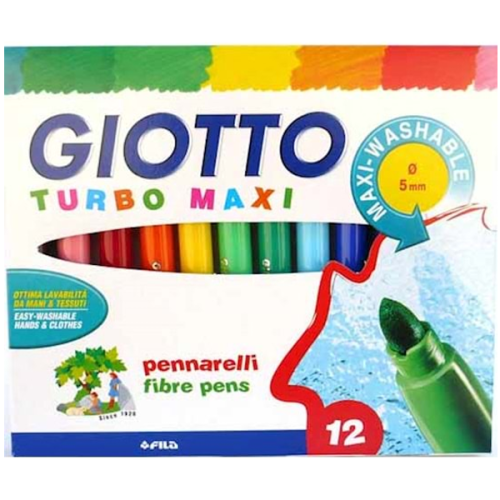 Giotto Keçeli Boya Kalemi Jumbo Turbo Maxi 12 Renk 454000 - - Giotto -