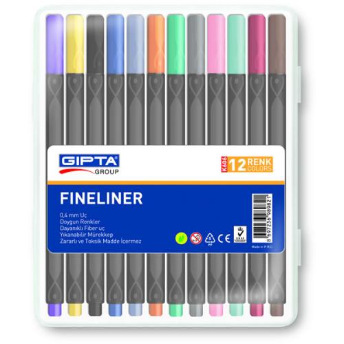 Gıpta Fineliner 0.4 Mm Üçgen 12 Renk K606 - - Gıpta - Fiyatı - Yorumla