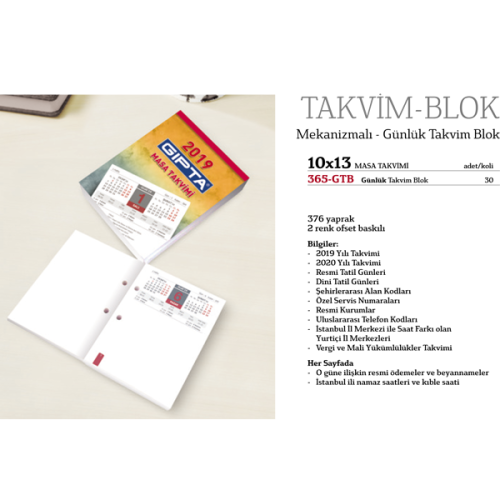 Gıpta Masa Takvimi 10X13 365-Gtb - - Gıpta - Fiyatı - Yorumları - Satı