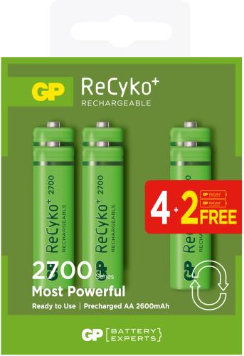 Gp Aa 2600 Mah Şarjlı Kalem Pil 4+2'Li Paket Gp270Aahce4-2 - - Gp - Fi