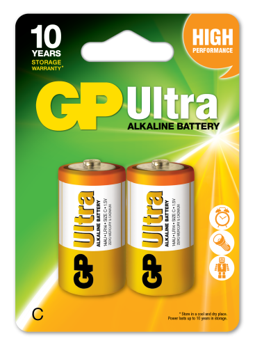 Gp Lr14 Orta Boy Ultra Alkalin Pil 2'Li Paket Gp14Au-U2 C Boy - - Gp -