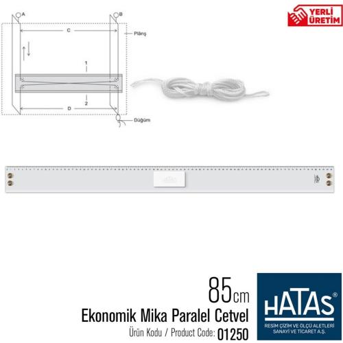 Hatas Ekonomik Mika Paralel Cetvel 85 Cm Taksimatlı 1250 - - Hatas - F