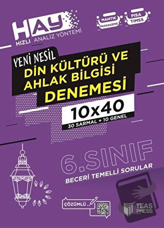 HAY 6. Sınıf Din Kültürü Branş Deneme - Kolektif - Teas Press - Fiyatı