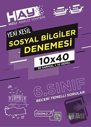 HAY 6. Sınıf Sosyal Bilgiler Branş Deneme - Kolektif - Teas Press - Fi