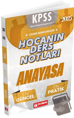 Hocanın Ders Notları Anayasa - Kolektif - Teorem Yayıncılık - Fiyatı -