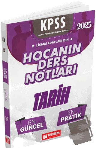 Hocanın Ders Notları Tarih - Kolektif - Teorem Yayıncılık - Fiyatı - Y