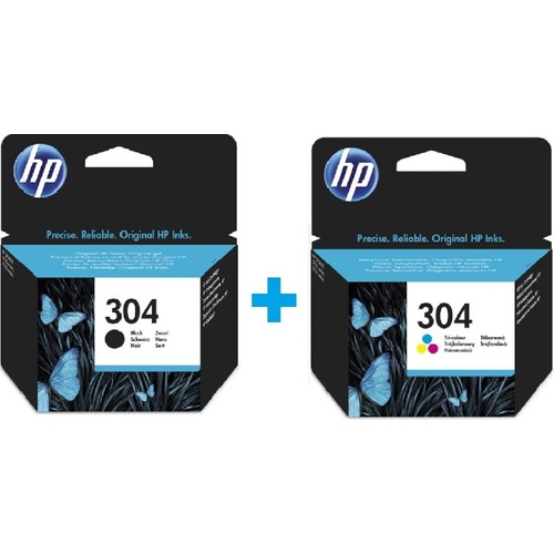 Hp N9K05Ae + N9K06Ae 304 Siyah + Renkli Kartuş Seti - - Hp - Fiyatı - 