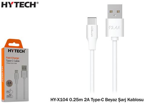 Hytech Hy-X104 0.25M 2A Type-C Beyaz Şarj Kablosu - - Hytech - Fiyatı 