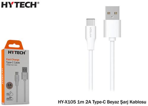 Hytech Hy-X105 1M 2A Type-C Beyaz Şarj Kablosu - - Hytech - Fiyatı - Y