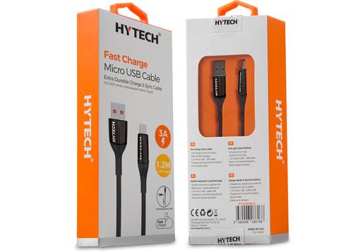 Hytech Hy-X250 3A Micro Usb 1,2M Silver Data+Sarj Kablosu - - Hytech -