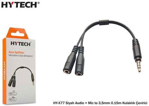 Hytech Hy-X77 Siyah Audio + Mic To 3,5Mm 0.15M Kul - - Hytech - Fiyatı