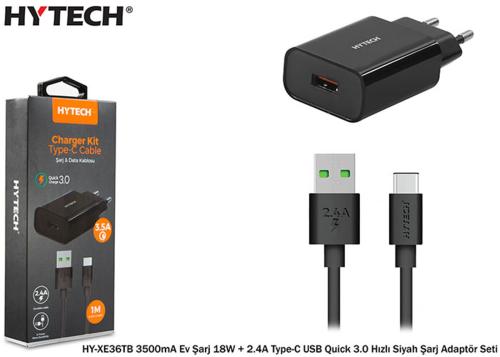 Hytech Hy-Xe36Tb 3500Ma Ev Şarj 18W + 2.4A Type-C Usb Quick 3.0 Hızlı 