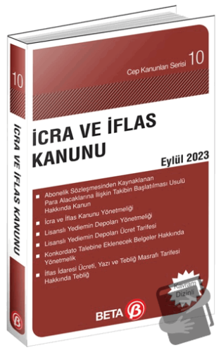 İcra ve İflas Kanunu - Eylül 2023 - Kolektif - Beta Yayınevi - Fiyatı 