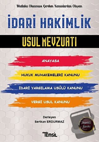 İdari Hakimlik Usul Mevzuatı - Sertkan Erdurmaz - Temsil Kitap - Fiyat