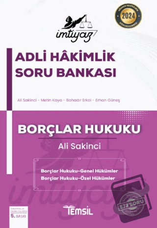 İmtiyaz Adli Hakimlik Soru Bankası Borçlar Hukuku Genel Hükümler - Öze