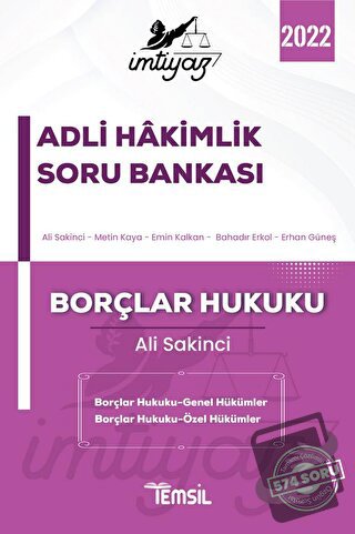 İmtiyaz Adli Hakimlik Soru Bankası Borçlar Hukuku - Ali Sakinci - Tems