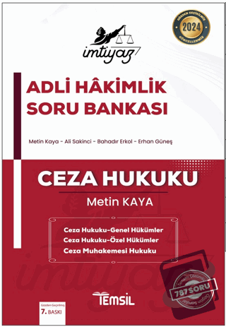 İmtiyaz Adli Hakimlik Soru Bankası Ceza Hukuku - Genel Hükümler Ceza H