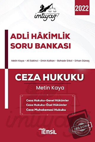 İmtiyaz Adli Hakimlik Soru Bankası - Metin Kaya - Temsil Kitap - Fiyat