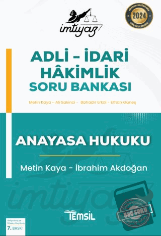 İmtiyaz Adli - İdari Hakimlik Soru Bankası Anayasa Hukuku - İbrahim Ak