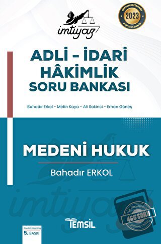 İmtiyaz Adli - İdari Hakimlik Soru Bankası Medeni Hukuk - Bahadır Erko