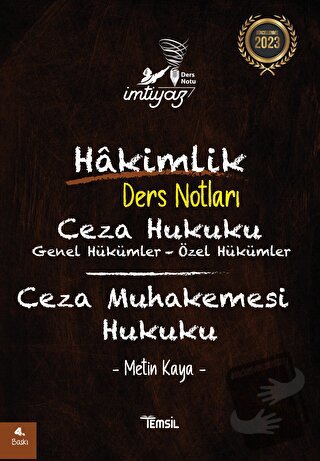 İmtiyaz Ceza Hukuku Ceza Muhakemesi Hukuku Hakimlik Ders Notları - Met