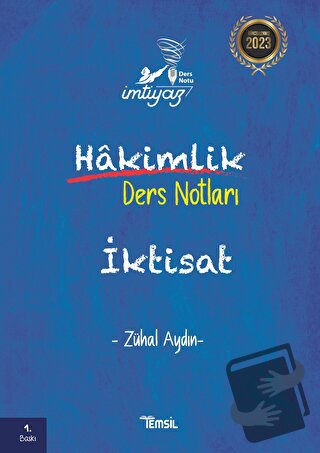 İmtiyaz Hakimlik Ders Notları İktisat - Zühal Aydın - Temsil Kitap - F