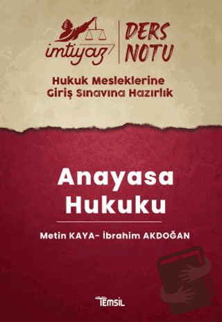 İmtiyaz HMGS Ders Notları Anayasa Hukuku - Metin Kaya - Temsil Kitap -