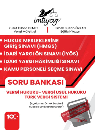 İmtiyaz HMGS - İYÖS- İYHS - KPSS Vergi Hukuku Soru Bankası Vergi Hukuk