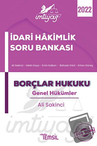 İmtiyaz İdari Hakimlik Soru Bankası - Ali Sakinci - Temsil Kitap - Fiy