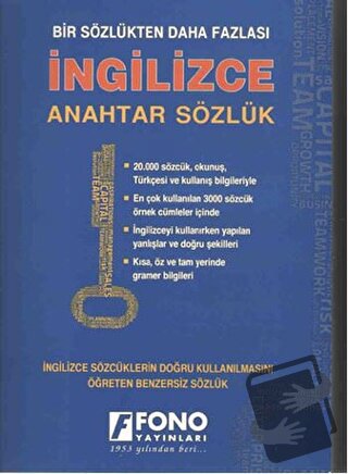 İngilizce Anahtar Sözlük - Ali Bayram - Fono Yayınları - Fiyatı - Yoru