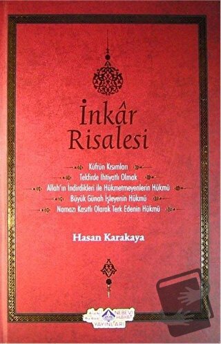 İnkar Risalesi - Hasan Karakaya - Nebevi Hayat Yayınları - Fiyatı - Yo