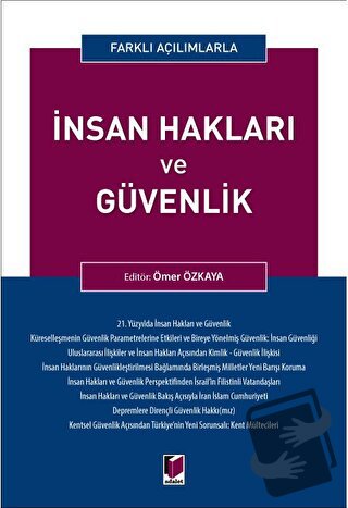 İnsan Hakları ve Güvenlik - Ömer Özkaya - Adalet Yayınevi - Fiyatı - Y