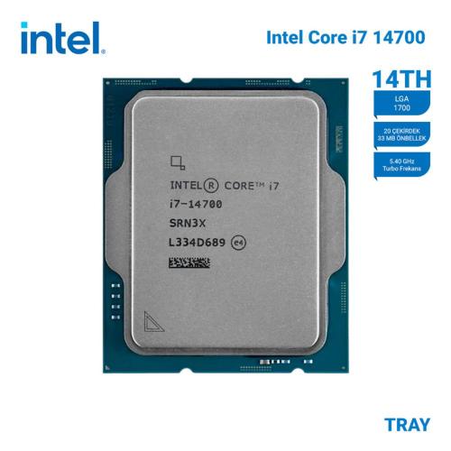 Intel Core İ7 14700 Tray 2.1Ghz 20 Çekirdek 33Mb Akıllı Önbellek Soket