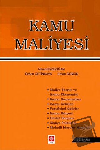 Kamu Maliyesi - Erhan Gümüş - Ekin Basım Yayın - Fiyatı - Yorumları - 