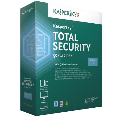 Kaspersky Total Security 3 Kullanıcı 1 Yıl - - Kaspersky - Fiyatı - Yo