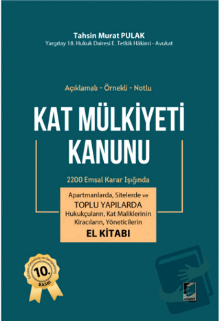 Kat Mülkiyeti Kanunu El Kitabı (Ciltli) - T. Murat Pulak - Adalet Yayı