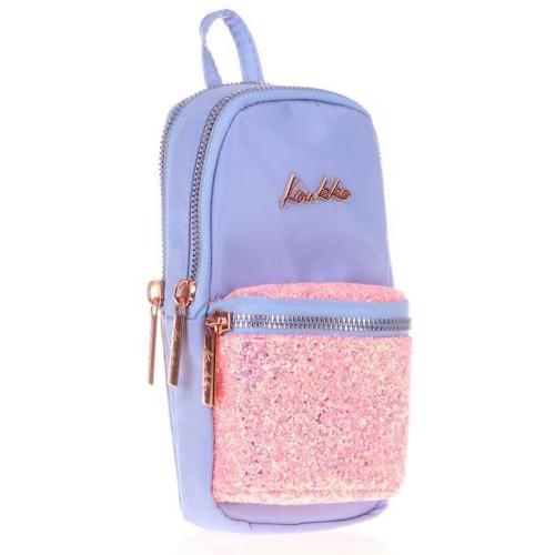 Kaukko Kalem Çantası Brıght Junıor Bag Taşlı-Floral Mavi K2468 - - Kau