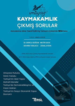 Kaymakamlık Çıkmış Sorular - Metin Kaya - Temsil Kitap - Fiyatı - Yoru