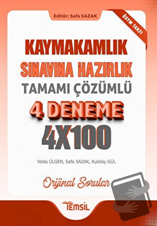 Kaymakamlık Sınavına Hazırlık Tamamı Çözümlü 4 Deneme - Yelda Ülgen - 