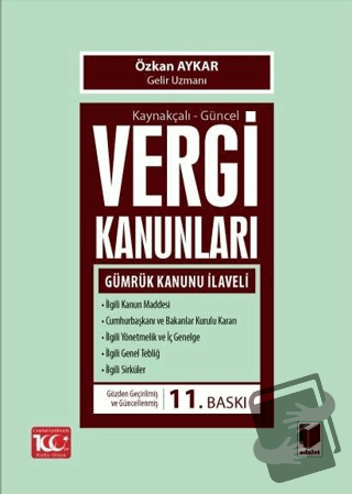 Kaynakçalı-Güncel Vergi Kanunları - Özkan Aykar - Adalet Yayınevi - Fi