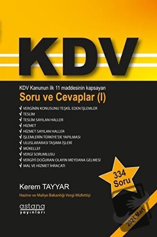 KDV Soru ve Cevaplar (1) - Kerem Tayyar - Astana Yayınları - Fiyatı - 