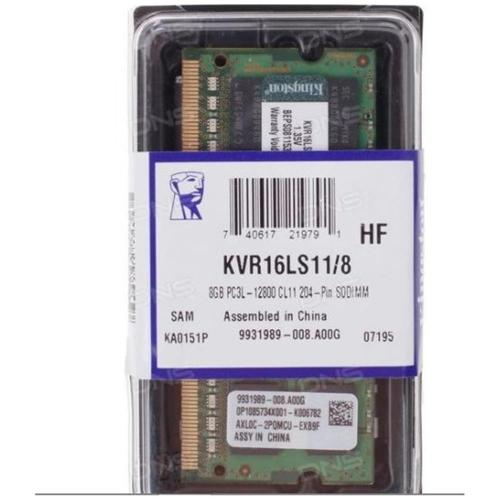 Kıngston 8Gb Ddr3L 1600Mhz Cl11 1.35V Kvr16Ls11-8Wp (Pc3-12800) Notebo