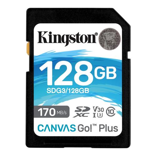 Kingston Sdg3-128Gb 128Gb Sdxc Canvas Go Plus 170R C10 Uhs-I U3 V30 Ha