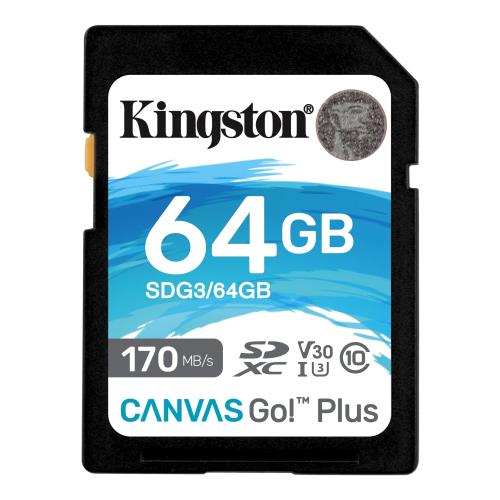 Kingston Sdg3-64Gb 64Gb Sdxc Canvas Go Plus 170R C10 Uhs-I U3 V30 Hafı