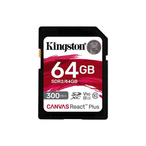 Kingston Sdr2-64Gb Canvas React Plus Sdxc Uhs-Iı 300R-260W U3 V90 For 