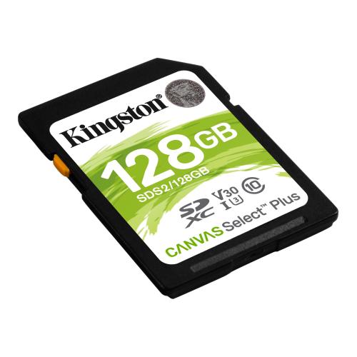 Kingston Sds2-128Gb 128Gb Sdxc Canvas Select Plus 100R C10 Uhs-I U3 V3