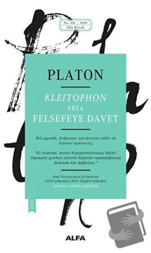 Kleitophon Veya Felsefeye Davet - Platon (Eflatun) - Alfa Yayınları - 