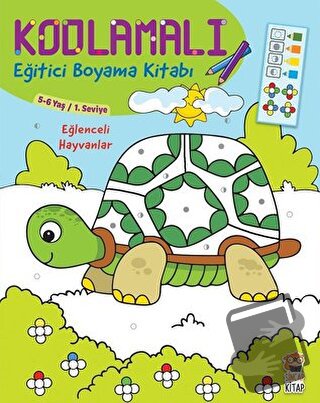 Kodlamalı Eğitici Boyama Kitabı - Eğlenceli Hayvanlar (5-6 Yaş 1. Sevi