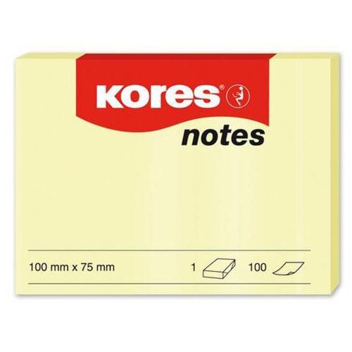 Kores Yapışkanlı Not Kağıdı Sarı 100X75 Mm 100 Syf 46100 - 12'li Paket